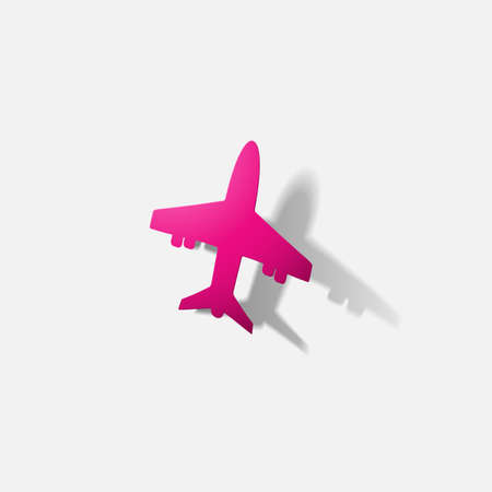 Paper clipped sticker: aircraft airlinerの写真素材