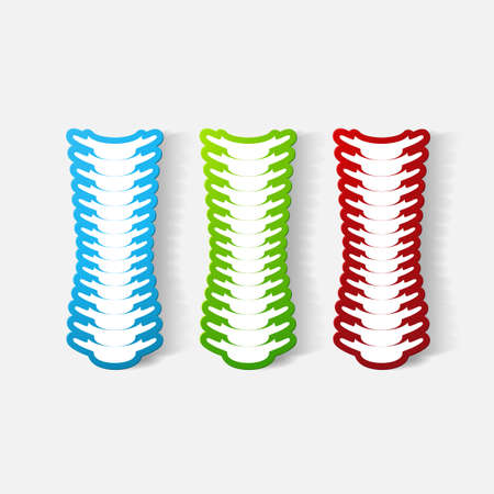 Paper clipped sticker: spineのイラスト素材