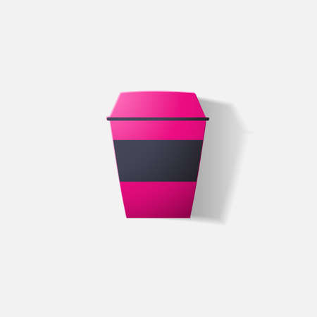 Paper clipped sticker: cup of coffeeのイラスト素材