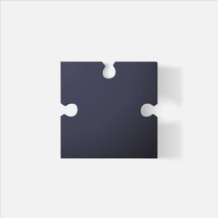 Paper clipped sticker: puzzleのイラスト素材