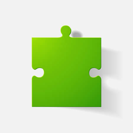 Paper clipped sticker: puzzleのイラスト素材