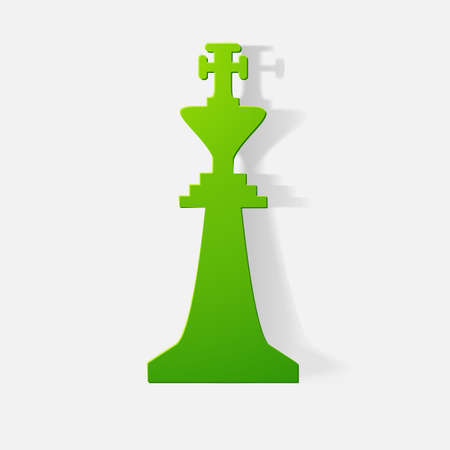 Paper clipped sticker: Chessman Kingのイラスト素材