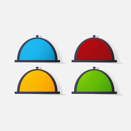 Paper clipped sticker: Clocheのイラスト素材