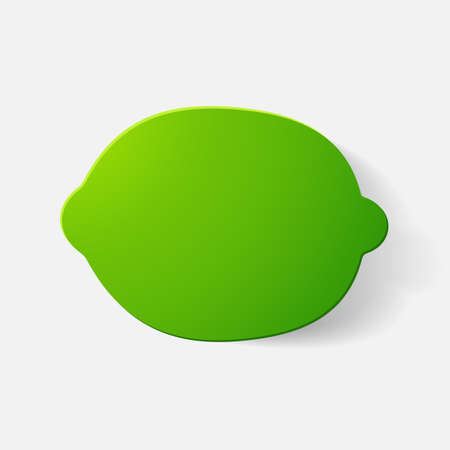 Paper clipped sticker: fruit, lemonのイラスト素材