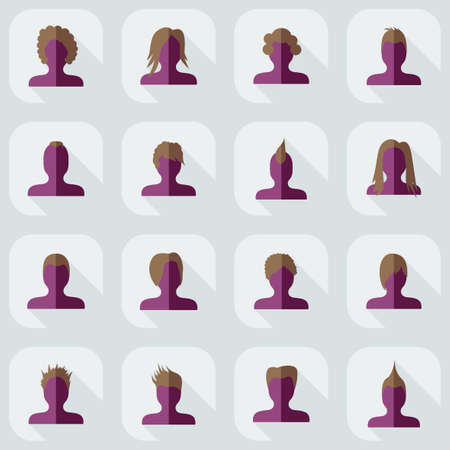 Flat modern design with shadow Man silhouette creative hairstyleのイラスト素材