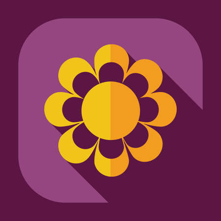 Flat modern design with shadow icon flowerのイラスト素材