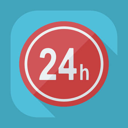 Flat modern design with shadow 24 hoursのイラスト素材