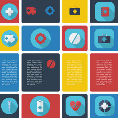 Flat concept, set modern design with shadowのイラスト素材