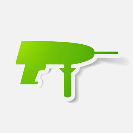 Paper clipped sticker: drillのイラスト素材