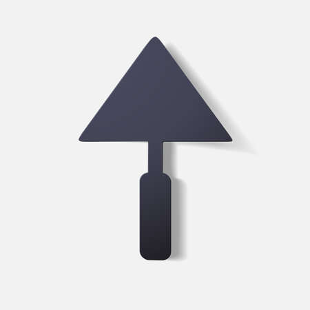 Paper clipped sticker: construction trowelのイラスト素材