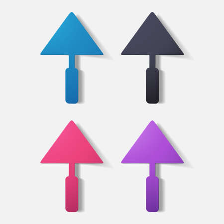 Paper clipped sticker: construction trowelのイラスト素材