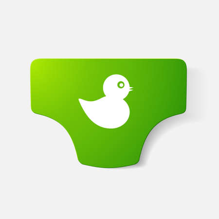 Paper clipped sticker: children pantiesのイラスト素材