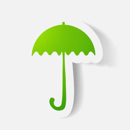 Paper clipped sticker: umbrellaのイラスト素材
