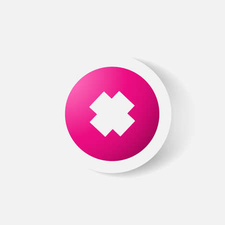 Paper clipped sticker: medical crossのイラスト素材