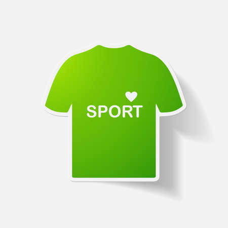 Paper clipped sticker: t-shirt for sportsのイラスト素材