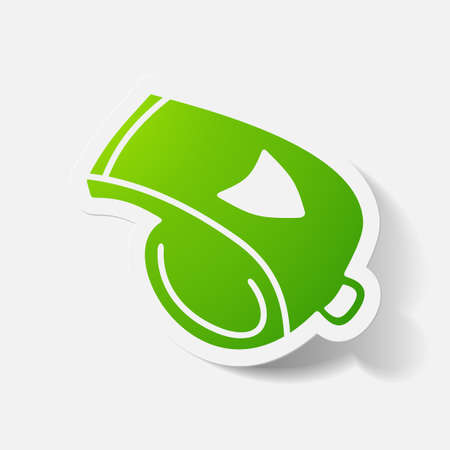 Paper clipped sticker: whistleのイラスト素材