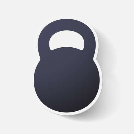 Paper clipped sticker: weightのイラスト素材
