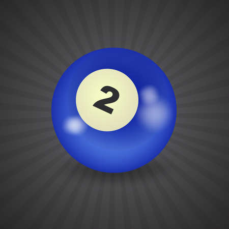 set of billiard balls, billiards, American ball number 2のイラスト素材