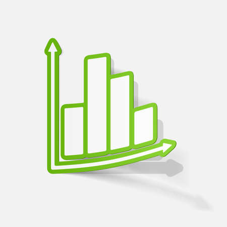 paper sticker: Business Chartのイラスト素材