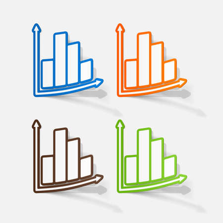 paper sticker: Business Chartのイラスト素材