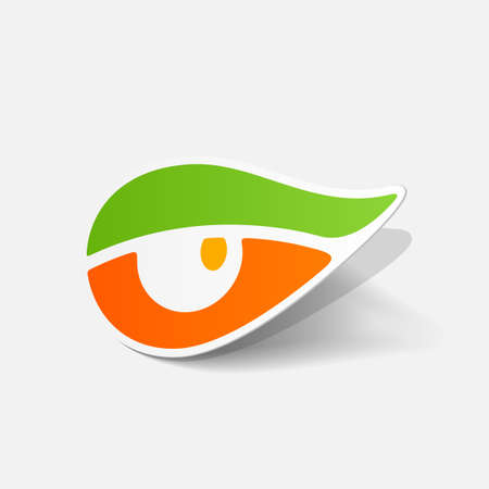 Realistic paper sticker: eyeのイラスト素材