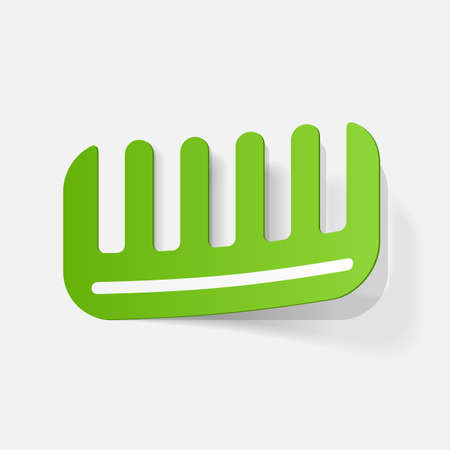 Realistic paper sticker: combのイラスト素材