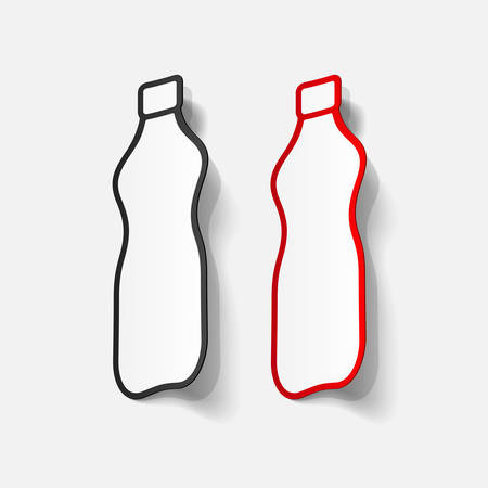 Realistic paper sticker: bottleのイラスト素材