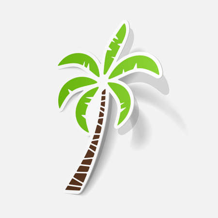 Realistic paper sticker: palmのイラスト素材