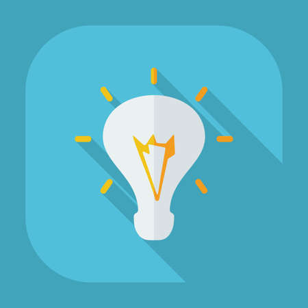 Flat modern design with shadow bulbのイラスト素材