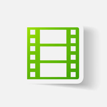 Paper clipped sticker: Isolated illustration iconのイラスト素材