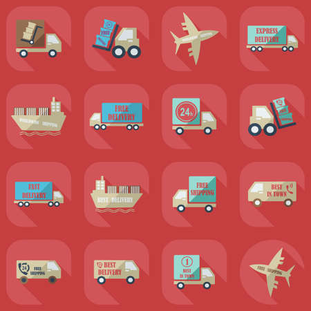 assembly icons of transport delivery set collectionのイラスト素材