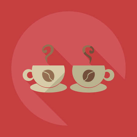 Flat modern design with shadow icon coffeeのイラスト素材