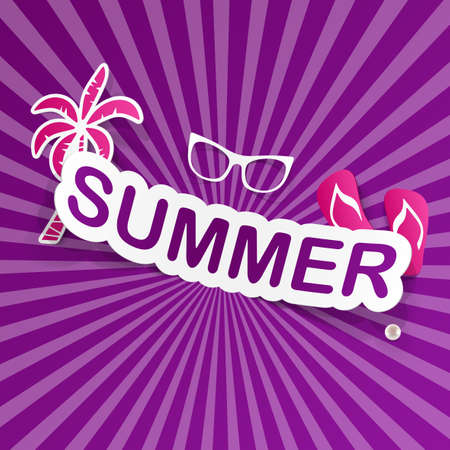 Word summer with beach abstraction on a backgroundのイラスト素材