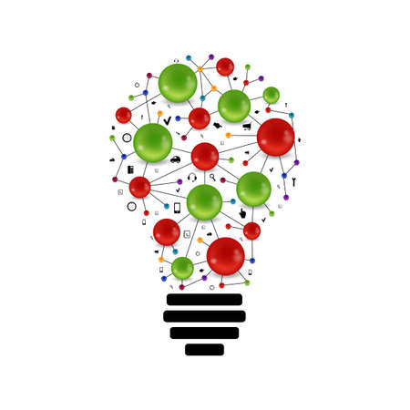 lamp with  molecule inside a creative ideaのイラスト素材