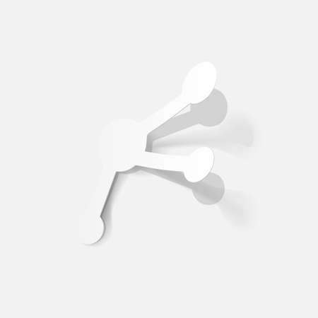 Paper clipped sticker: molecule. Isolated illustration iconのイラスト素材