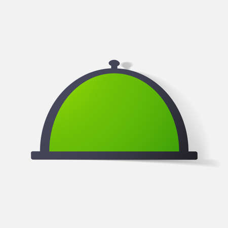 Paper clipped sticker: Cloche. Isolated illustration iconのイラスト素材