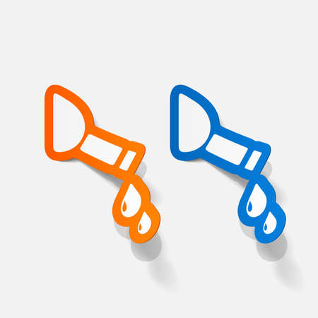 paper sticker: drop of wine from a bottle. Isolated illustration iconのイラスト素材