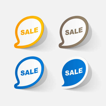 paper sticker: symbol sale. Isolated illustration iconのイラスト素材