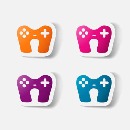 Realistic paper sticker:  Isolated illustration iconのイラスト素材