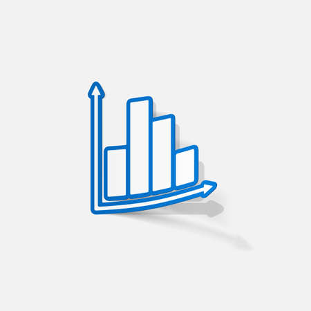 paper sticker: Business Chart. Isolated illustration iconのイラスト素材
