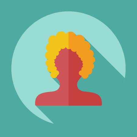 Flat modern design with shadow Man silhouette creative hairstyleのイラスト素材