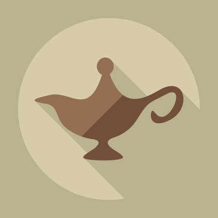 Flat modern design with shadow icons genie lampのイラスト素材