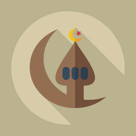 Flat modern design with shadow icons mosqueのイラスト素材