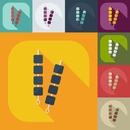Flat modern design with shadow icons meatのイラスト素材