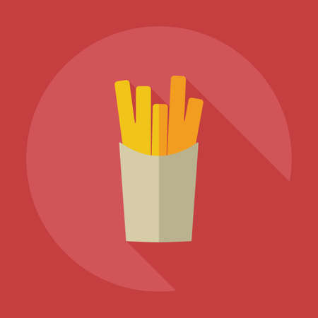 Flat modern design with shadow icons french fries