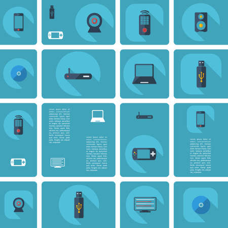 Flat concept, set modern design with shadowのイラスト素材