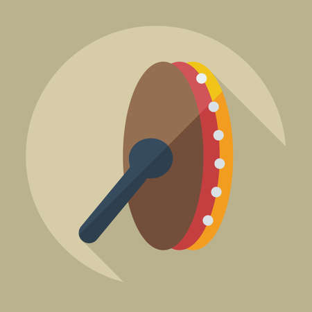 Flat modern design with shadow icons tambourineのイラスト素材