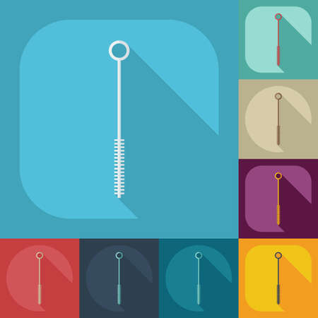 Flat modern design with shadow icons brush for cleaning hookahのイラスト素材