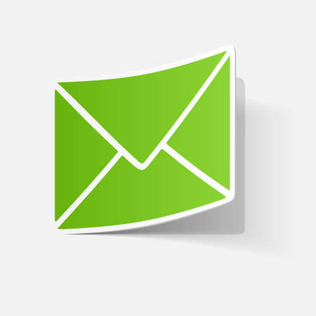 paper sticker: collection of various Envelope white paper. Isolated illustration iconのイラスト素材