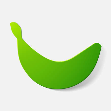 Paper clipped sticker: fruit, banana. Isolated illustration iconのイラスト素材